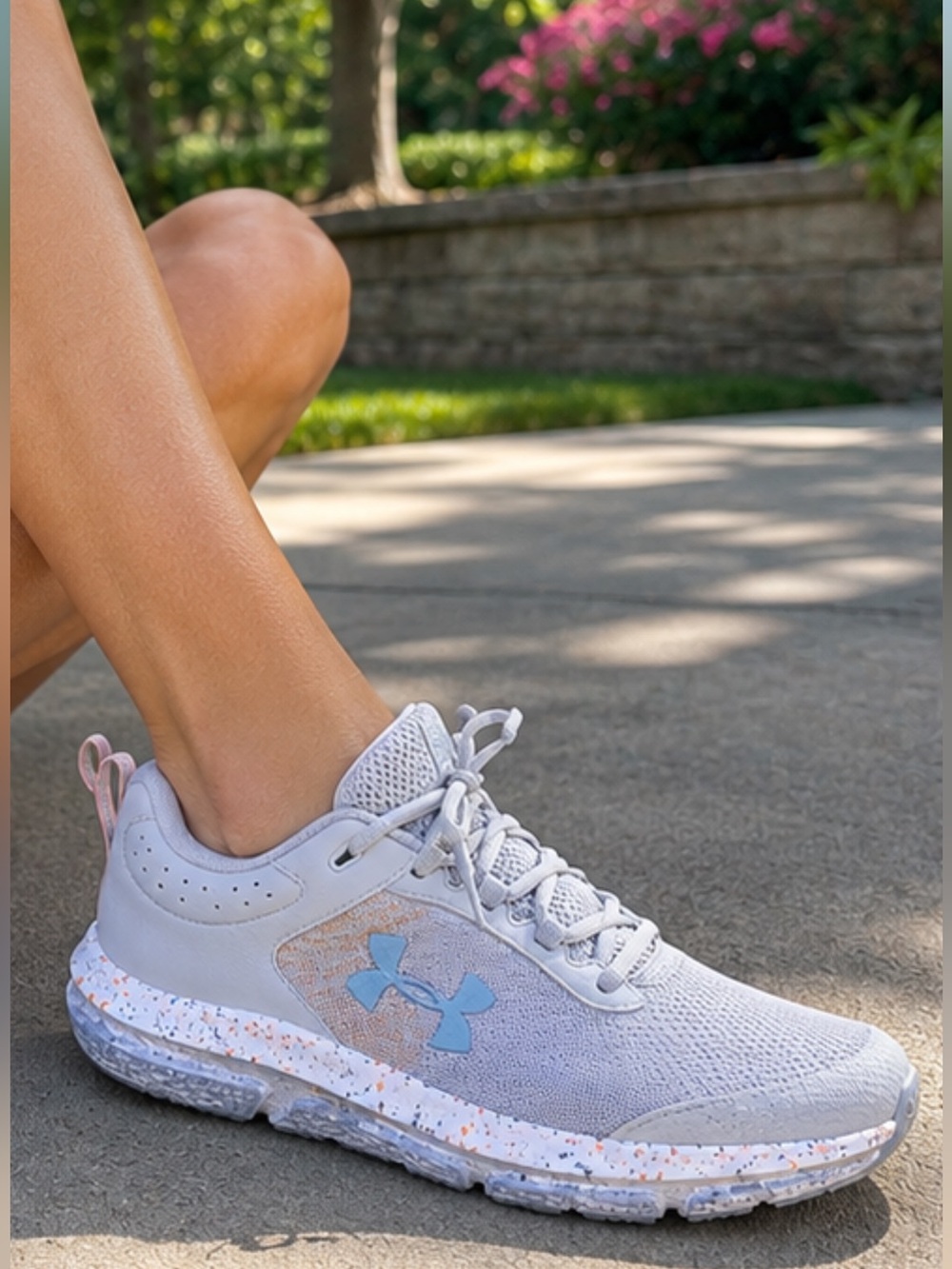 Women’s Under Armour Running Shoes - SZ 9. Charged Assert 10 Paint Splatter